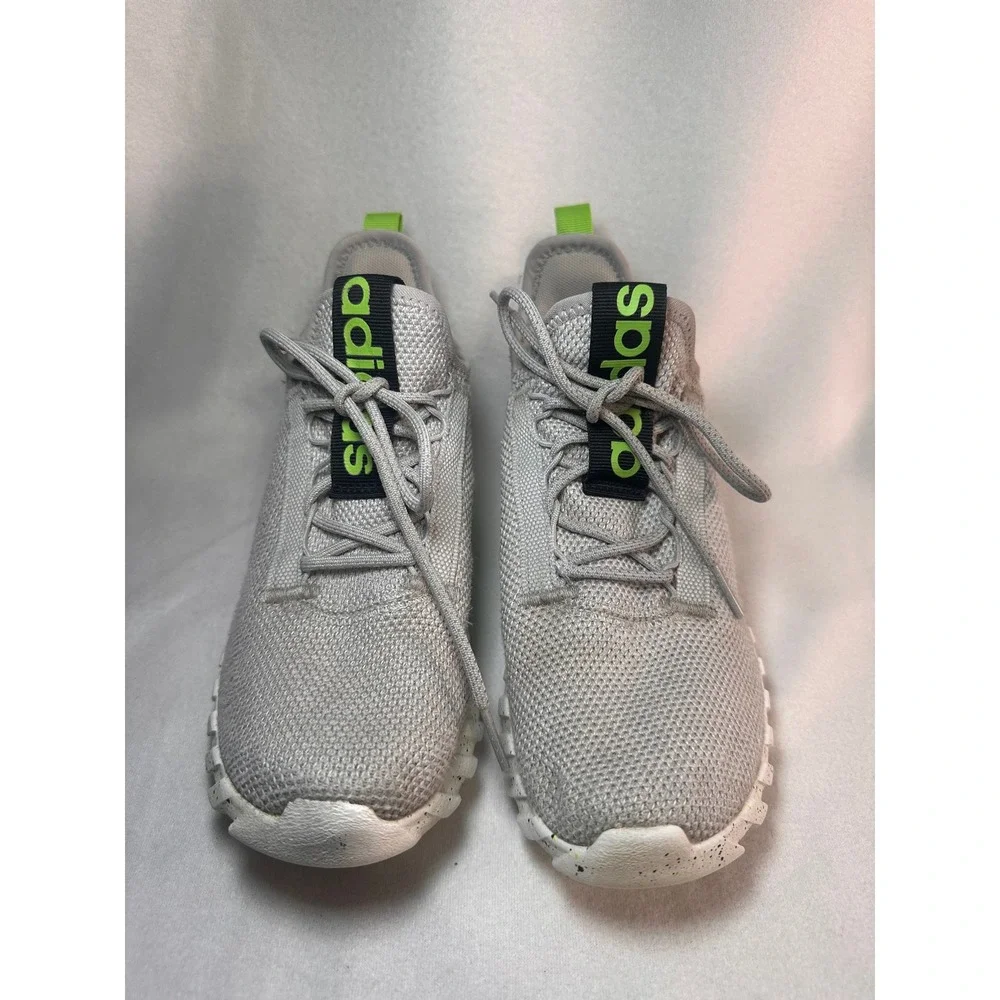 Adidas Kaptir 2.0 Grey Lime Green‎ Speckled Cloudfoam Sneakers GZ4861 Mens 5
